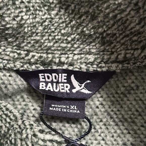 EDDIE BAUER women’s size XL jade color fleece pullover with pockets relaxed fit - Picture 11 of 14